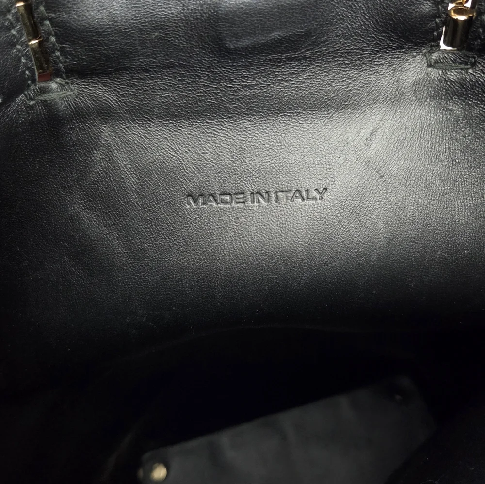 PETER DO HINGED LEATHER BAG - BLACK